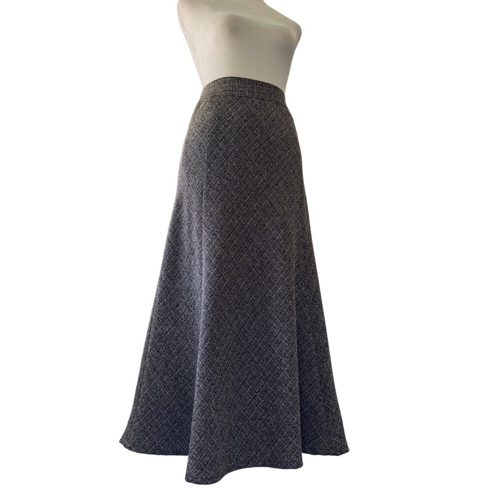 JM Collection Gray A-Line Midi Skirt